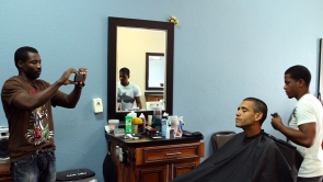 Film Still - Louis at the barbershop